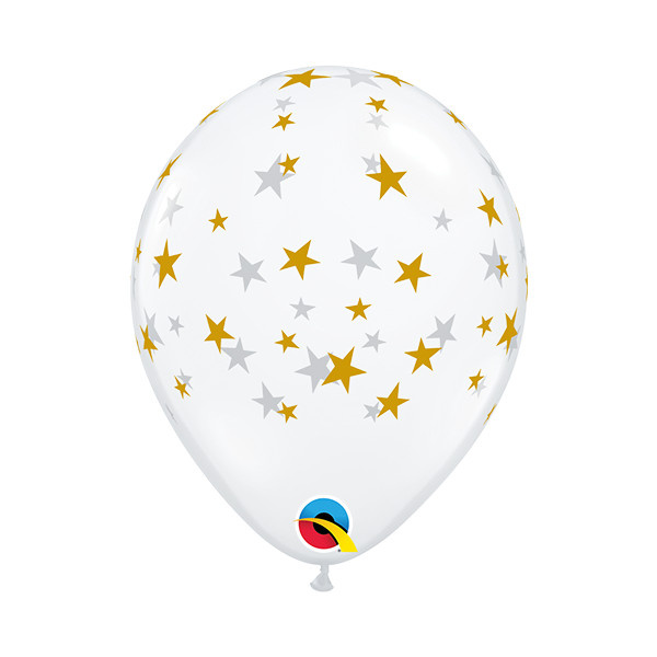 Q.05 - Stars - Diamond Clear / Gold Print - 100 stuks