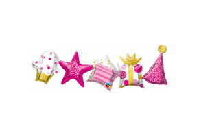 Birhday Pink Garland - 41 inch - Qualatex