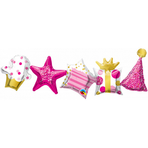 Birhday Pink Garland - 41 inch - Qualatex