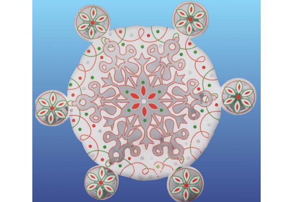 Snowflake - red/green - 24 inch - Anagram