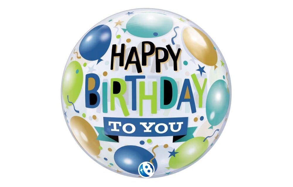 BUBBLE - Happy Birthday To You Blue/Green - 22 inch - Takara