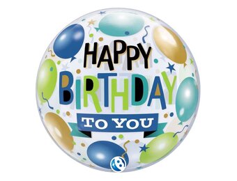 BUBBLE - Happy Birthday To You Blue/Green - 22 inch - Takara