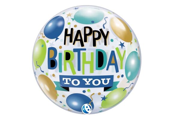 BUBBLE - Happy Birthday To You Blue/Green - 22 inch - Takara
