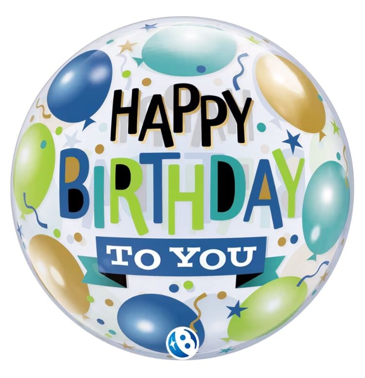 BUBBLE - Happy Birthday To You Blue/Green - 22 inch - Takara
