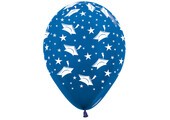 R12 - Graduation Hats - Metallic Blue 540 - 25 Stuks