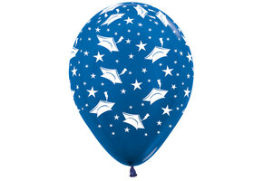 R12 - Graduation Hats - Metallic Blue 540 - 25 Stuks