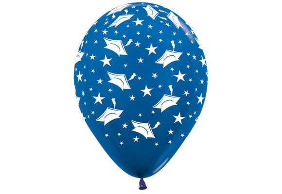 R12 - Graduation Hats - Metallic Blue 540 - 25 Stuks