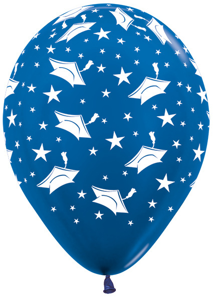 Sempertex 12 inch - Graduation Hats - Metallic Blue 540 - 25 Stuks