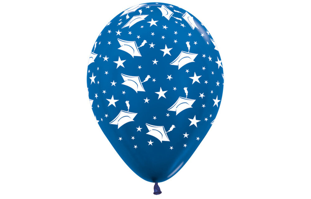 Sempertex 12 inch - Graduation - Metallic Blue/Gold/Silver - 25 Stuks