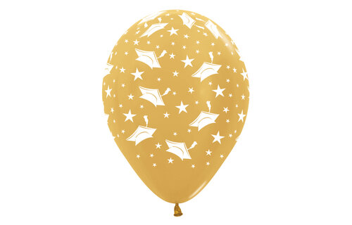 Sempertex 12 inch - Graduation - Metallic Blue/Gold/Silver - 25 Stuks