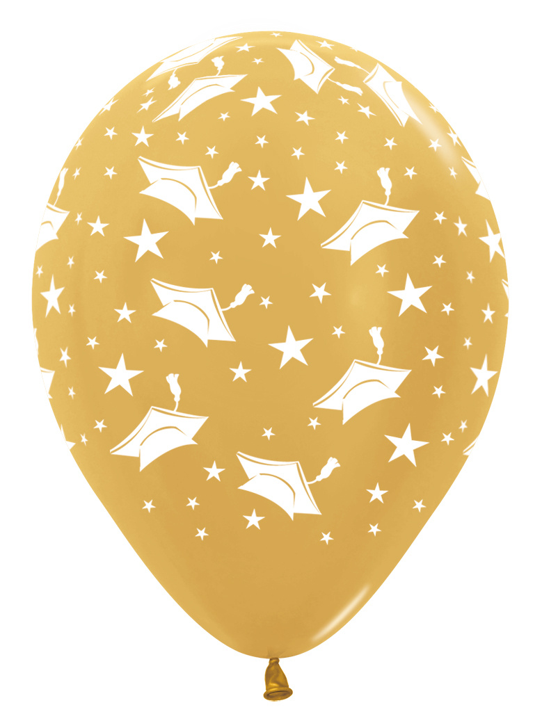 Sempertex 12 inch - Graduation - Metallic Blue/Gold/Silver - 25 Stuks