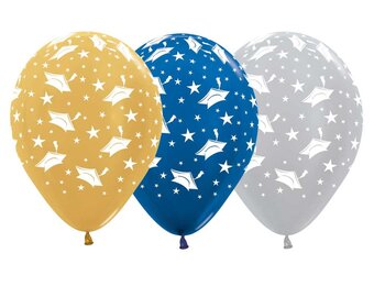 R12 - Graduation - Metallic Blue/Gold/Silver - 25 Stuks