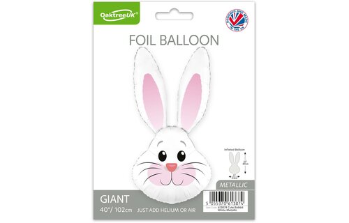 Cute Rabbit - White Metallic - 35 inch - Oaktree