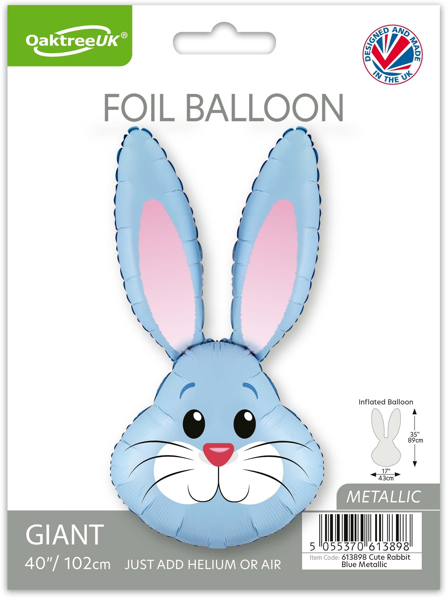 Cute Rabbit - Blue Metallic - 35 inch - Oaktree