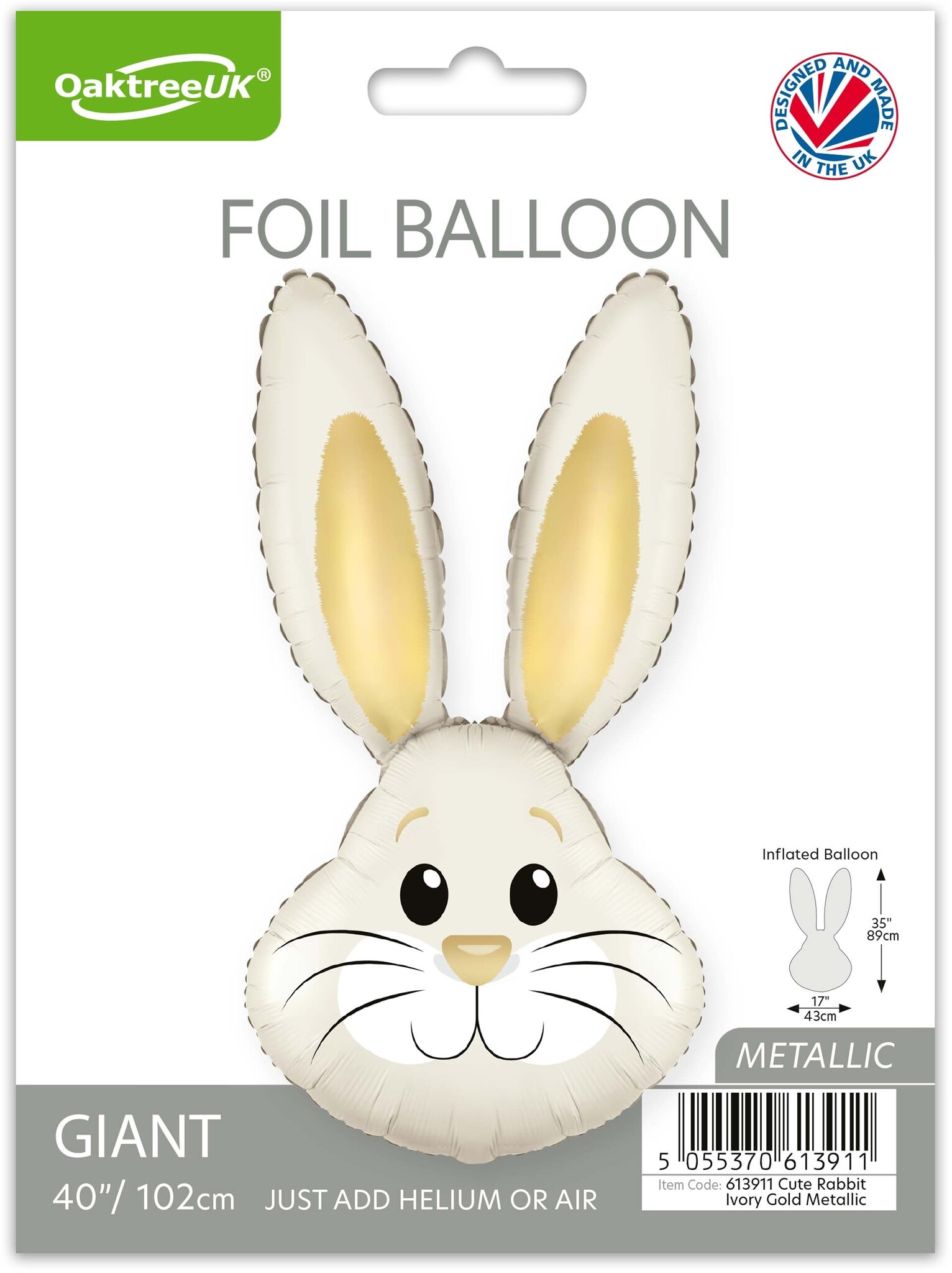 Cute Rabbit - Ivory Gold Metallic - 35 inch - Oaktree