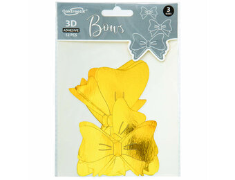 3D Adhesive Bows - Gold - 12 stuks