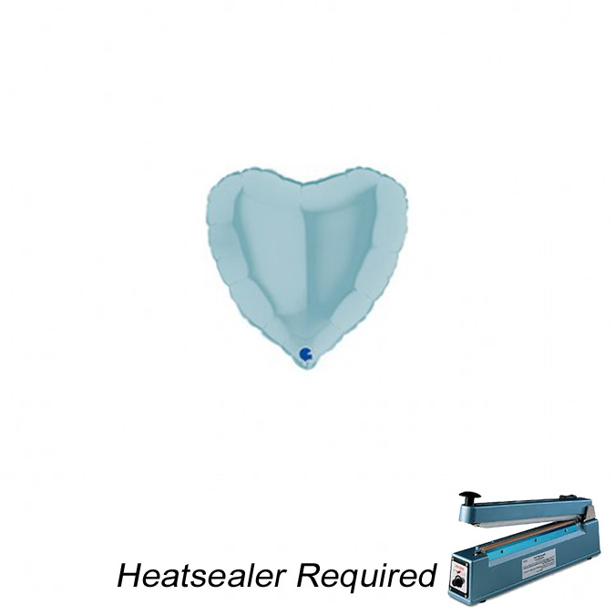 Heart - Pastel Blue - 4 inch - Grabo - 10 Stuks