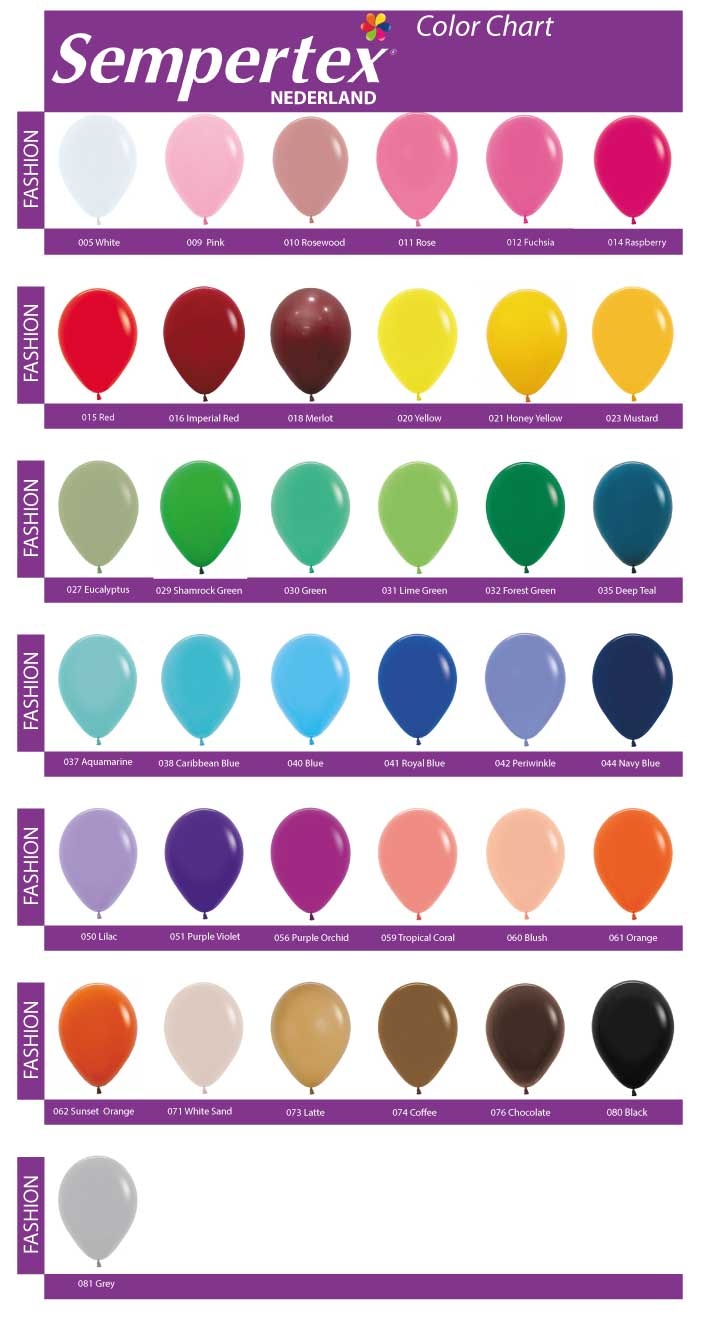 Sempertex Nederland kleurenlijst Fashion