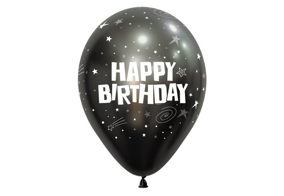 R12 - Happy Birthday - Galaxy - Silk Midnight Grey - 880 - 25 Stuks