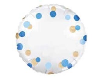 Blue & Gold Confetti - Blanco - Oaktree - 18 inch