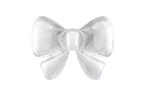 Bow - White Metallic - 13.4 inch - 5 pcs
