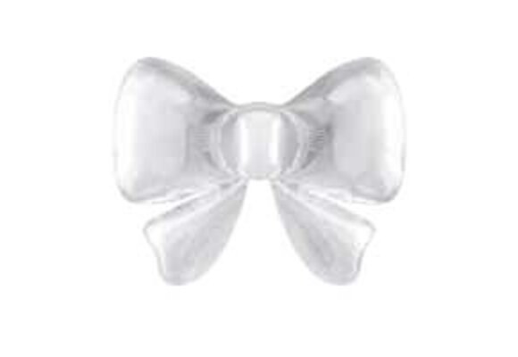 Bow - White Metallic - 13.4 inch - 5 pcs