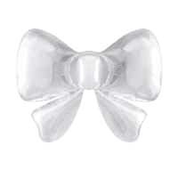 Bow - White Metallic - 13.4 inch - 5 stuks