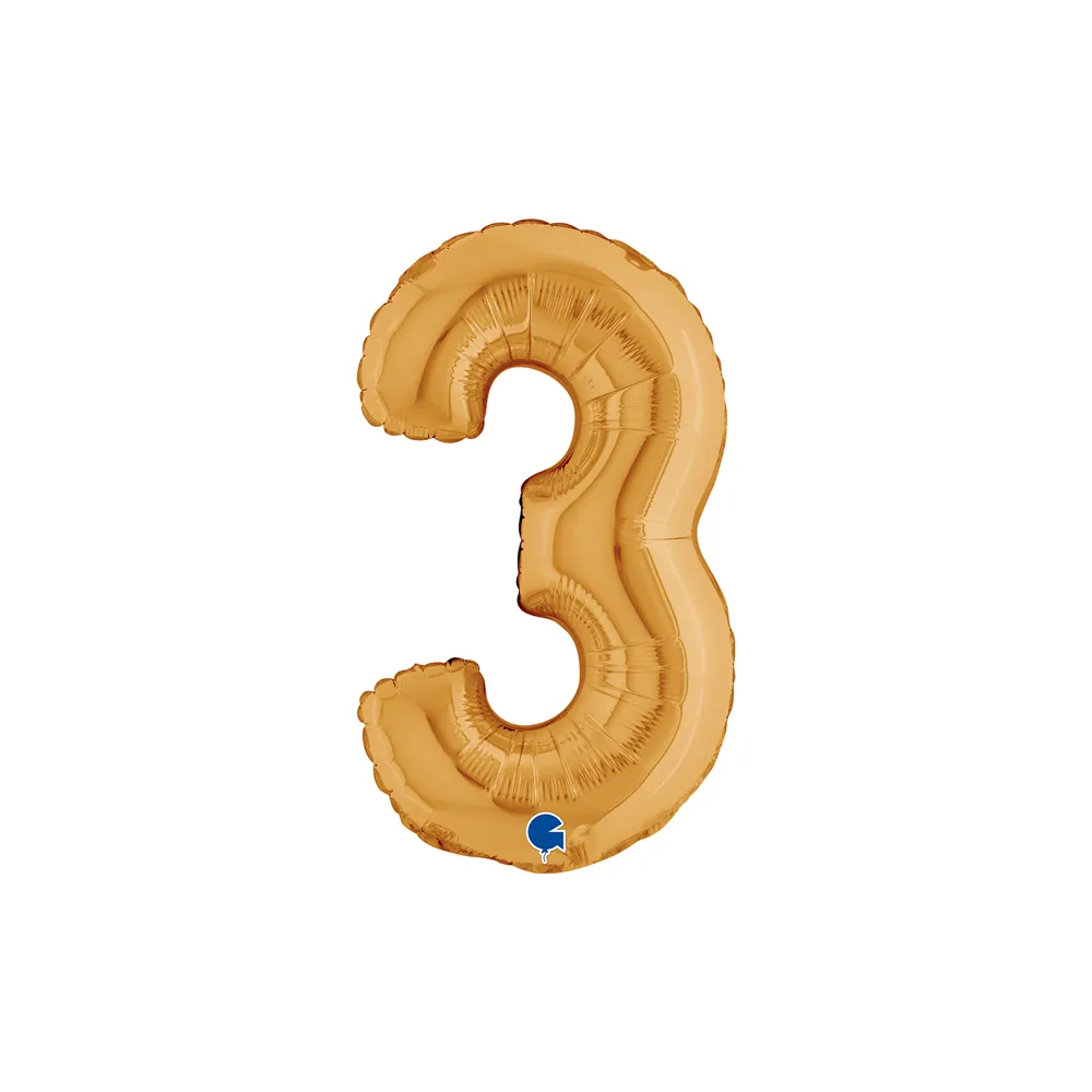 Cijfer Mini Gold - 3 - GRABO - 14 inch