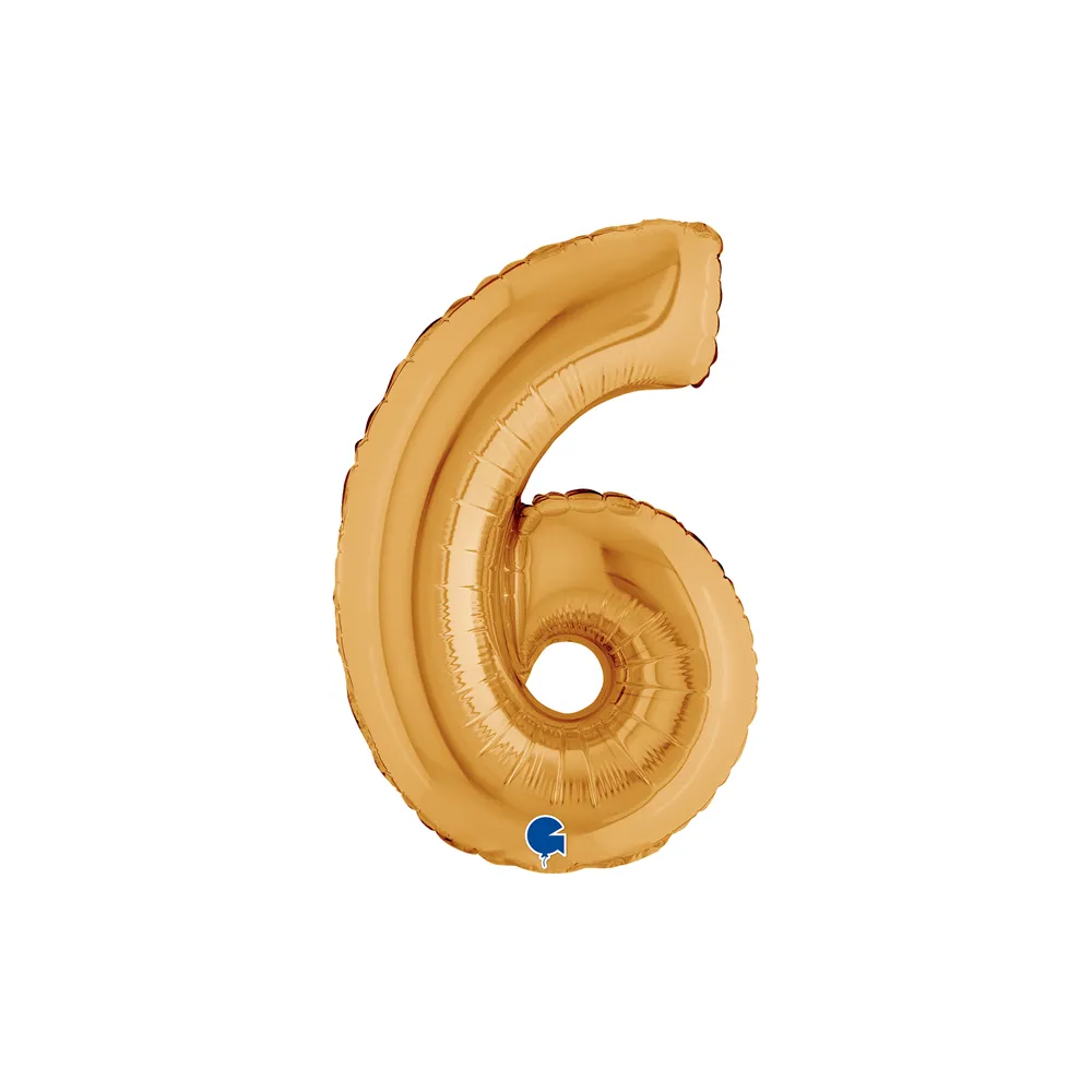 Cijfer Mini Gold - 6 - GRABO - 14 inch