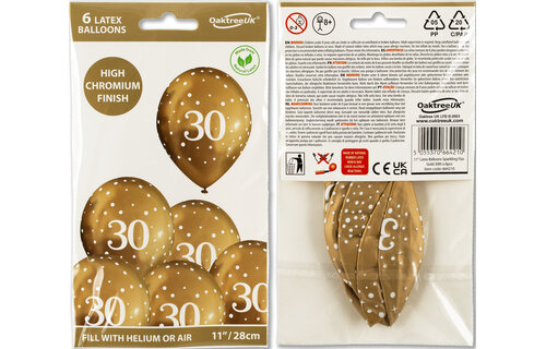 11 inch - Sparkling Fizz - 30 - Chromium Gold - 6 Pieces