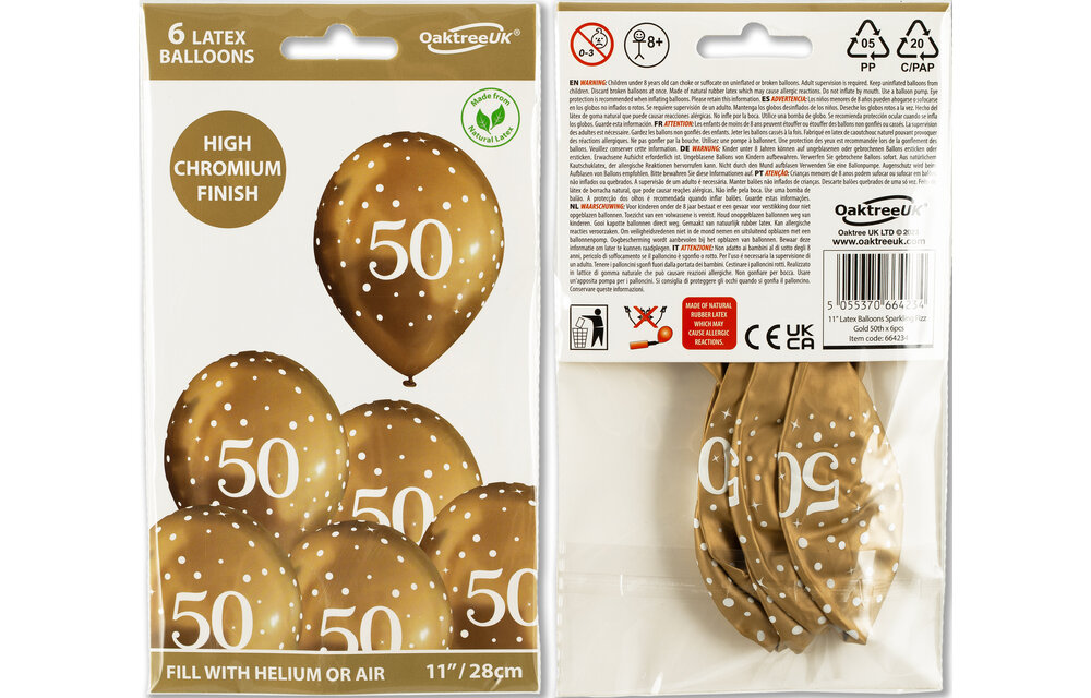 11 inch - Sparkling Fizz - 50 - Chromium Gold - 6 stuks