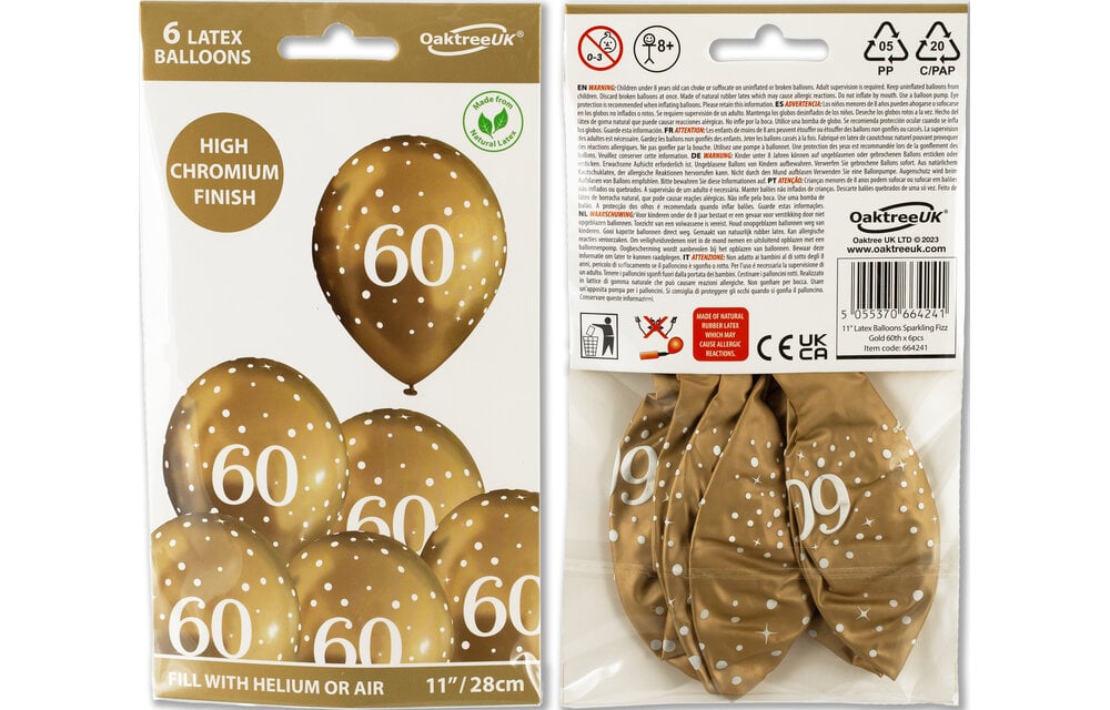 11 inch - Sparkling Fizz - 60 - Chromium Gold - 6 stuks