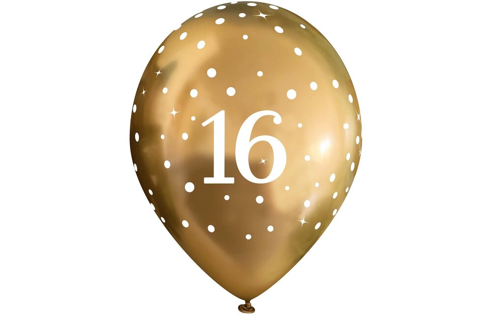 11 inch - Sparkling Fizz - 16 - Chrome Gold - 6 Pieces