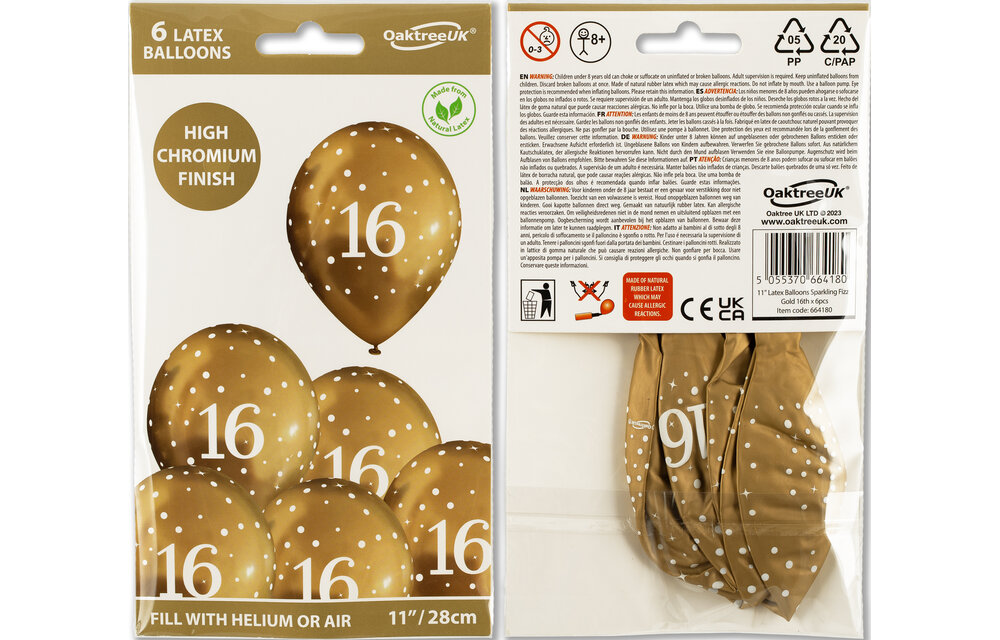 11 inch - Sparkling Fizz - 16 - Chromium Gold - 6 stuks