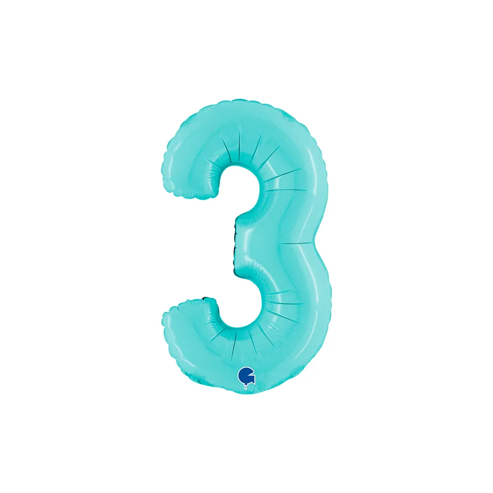 Cijfer Light Blue - 3 - 14 inch - Grabo