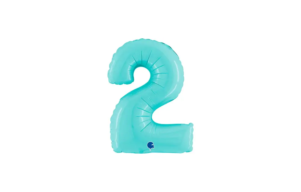 Cijfer Light Blue - 2 - 14 inch - Grabo