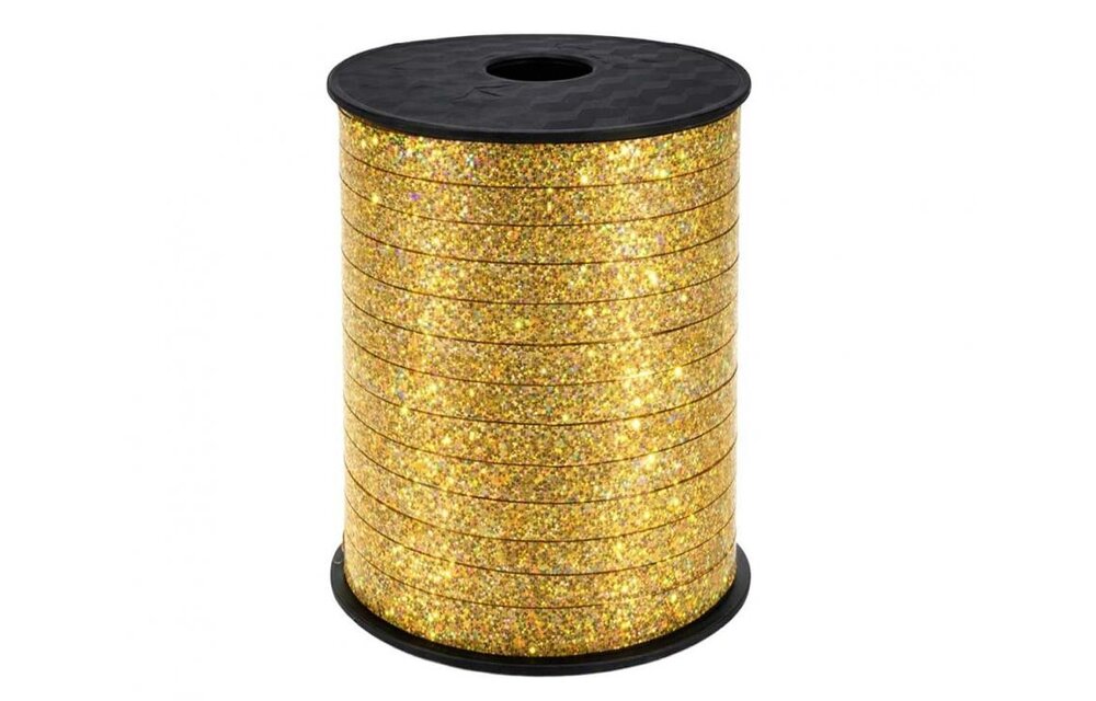 Krullint - Holographic Glitter Gold - 5mm x 458m