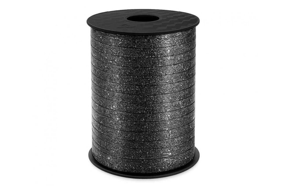 Krullint - Holographic Glitter Black - 5mm x 458m