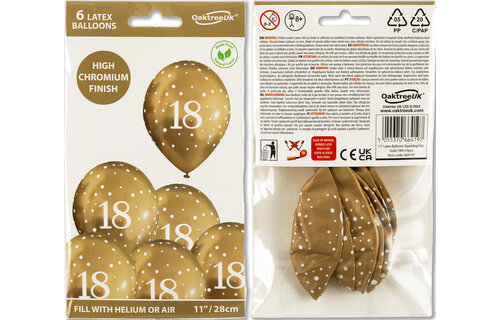 11 inch - Sparkling Fizz - 18 - Chromium Gold - 6 Pieces