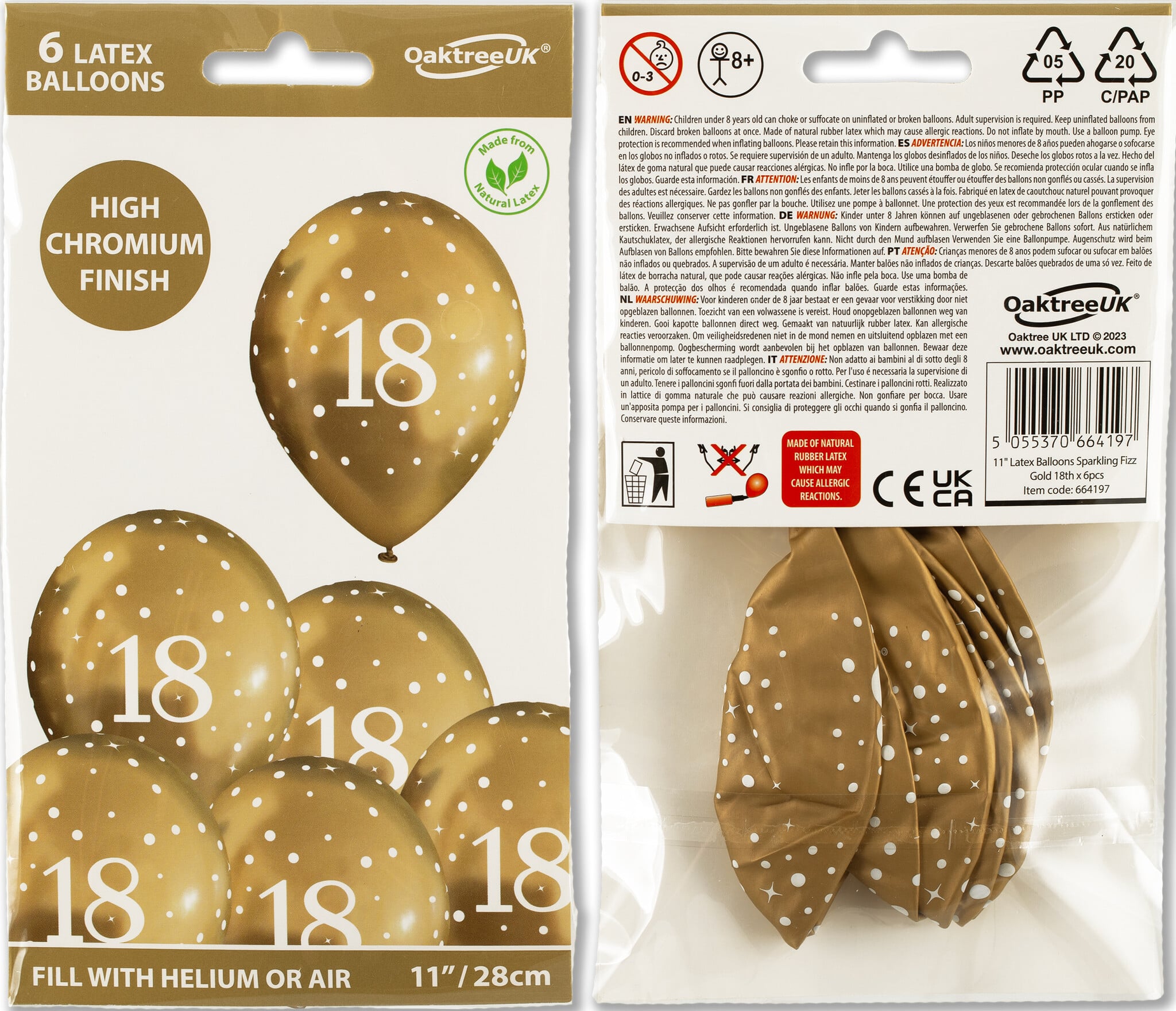 11 inch - Sparkling Fizz - 18 - Chromium Gold - 6 Pieces