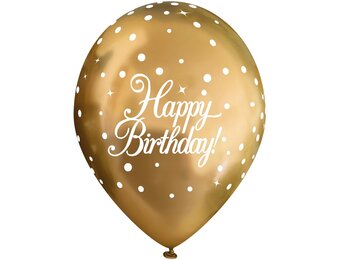 11 inch - Sparkling Fizz - Birthday - Chrome Gold - 6 stks