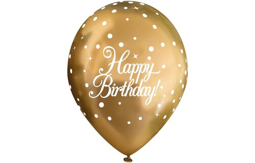 11 inch - Sparkling Fizz - Birthday - Chrome Gold - 6 stuks