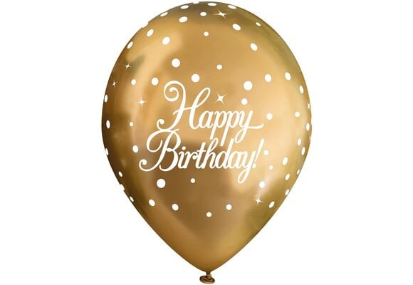 11 inch - Sparkling Fizz - Birthday - Chrome Gold - 6 stks