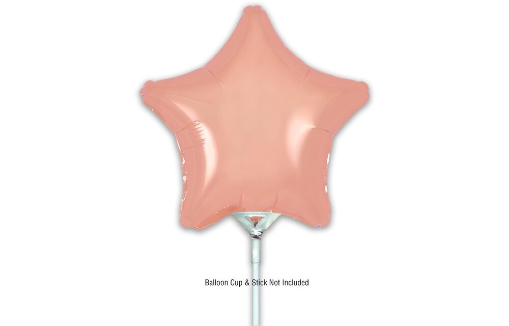 RoseGold - Star - 9inch -package 5 count - with valve