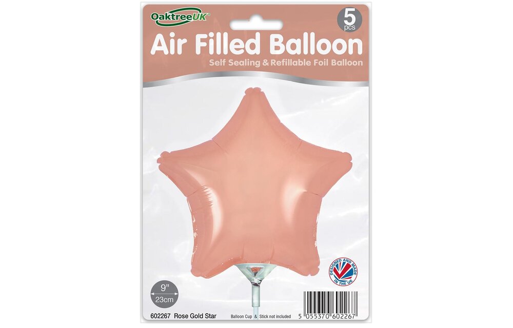 Rose Gold - Star - 9inch - verpakt 5stks - zelfsluitend