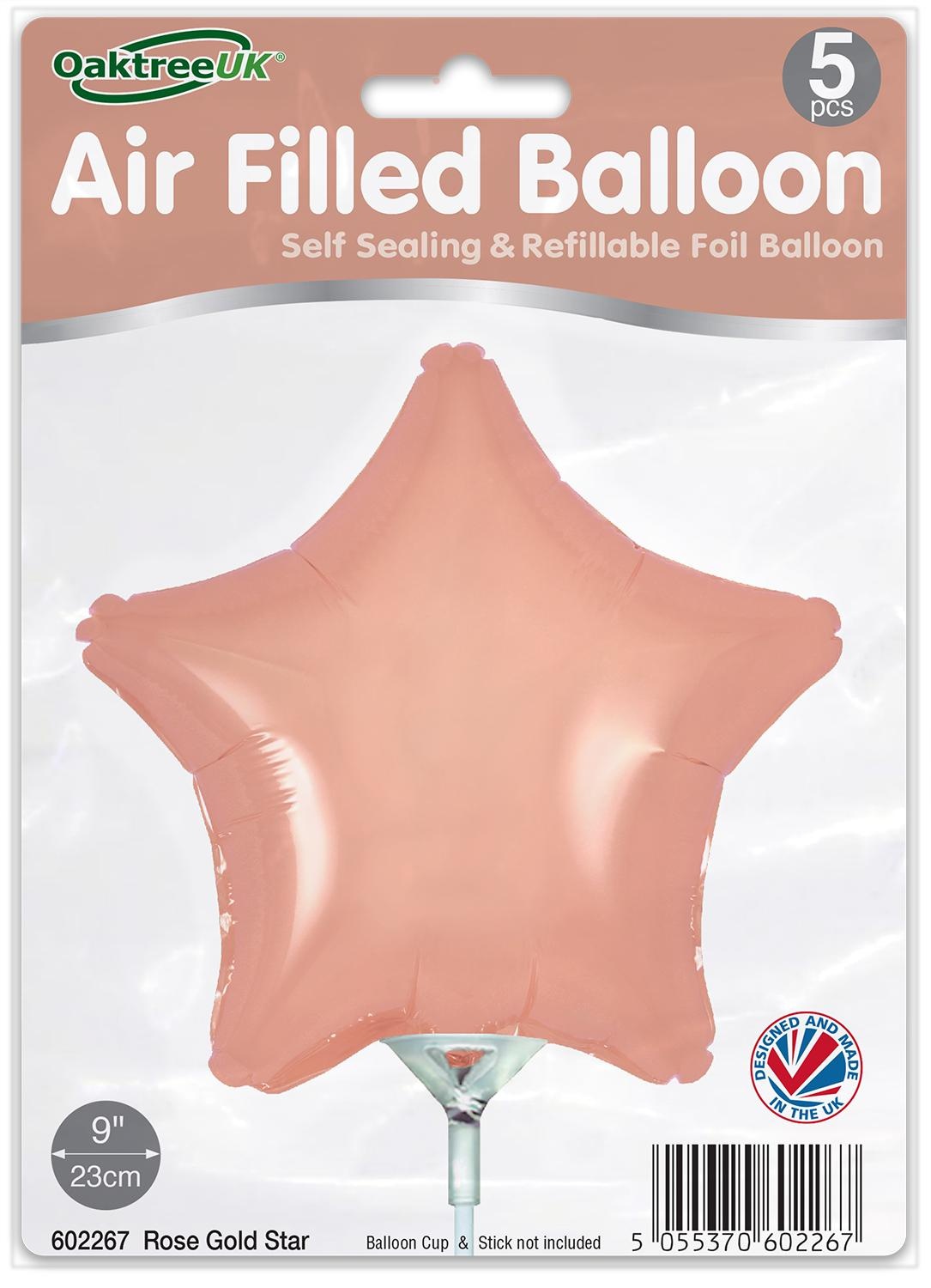 Rose Gold - Star - 9inch - verpakt 5stks - zelfsluitend