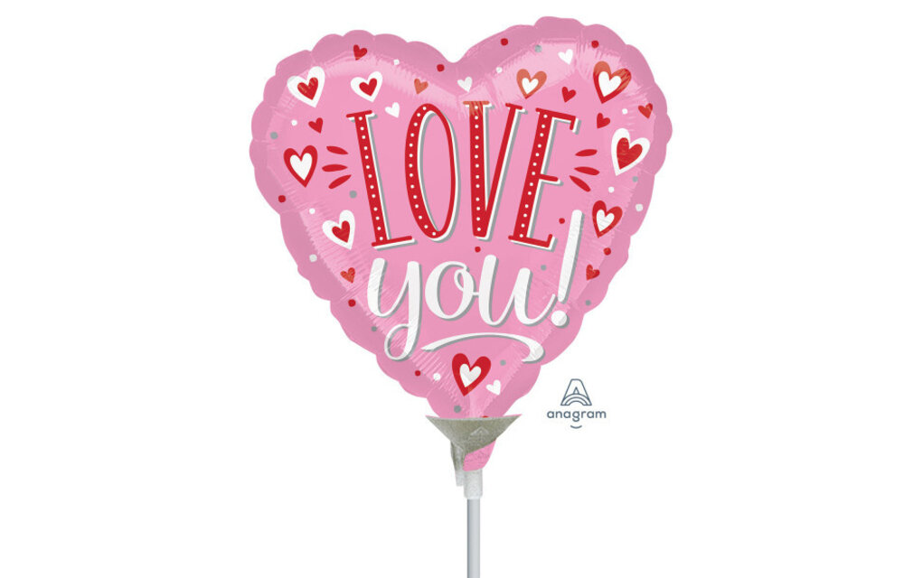 MICRO - HEART I Love You small hearts - 9 inch - Anagram -V