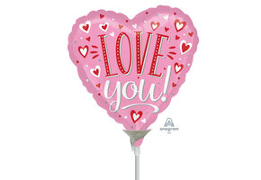 MICRO - HEART  I Love You small hearts - 9 inch - Anagram -V