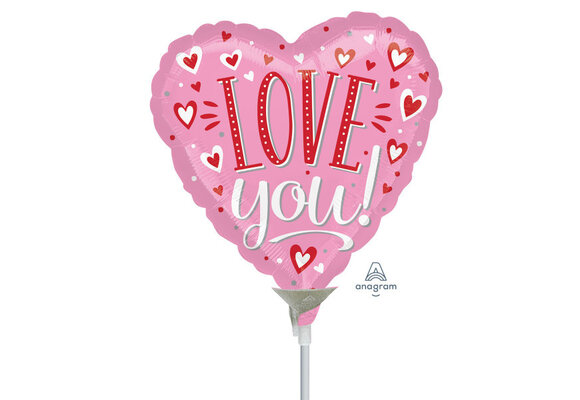 MICRO - HEART  I Love You small hearts - 9 inch - Anagram -V