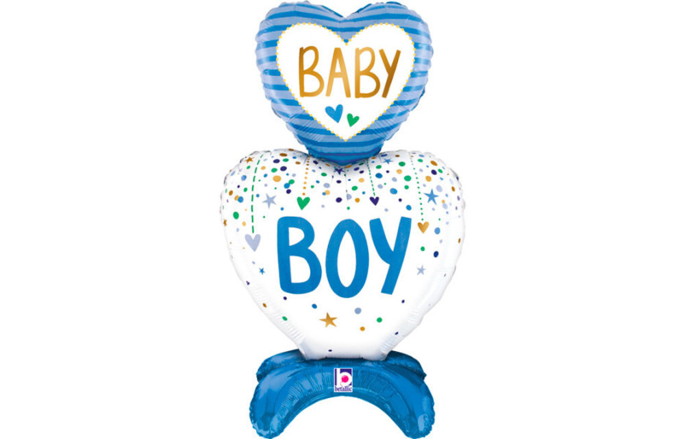 Stand Up - Baby Boy Hearts - 28 inch